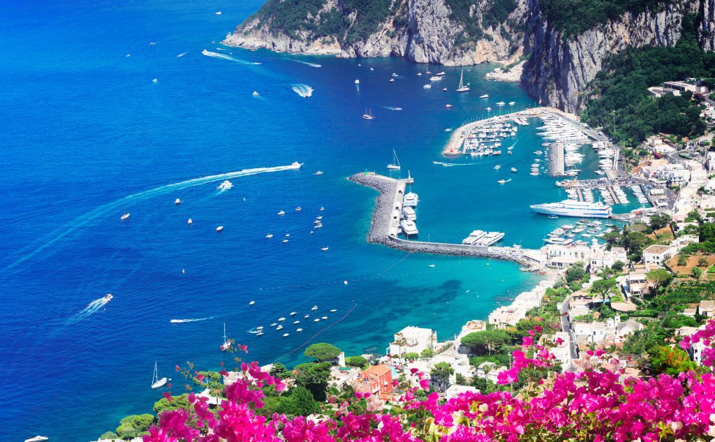 Marina Grande harbor Capri island Mediterranean luxury yacht charter destination Italy