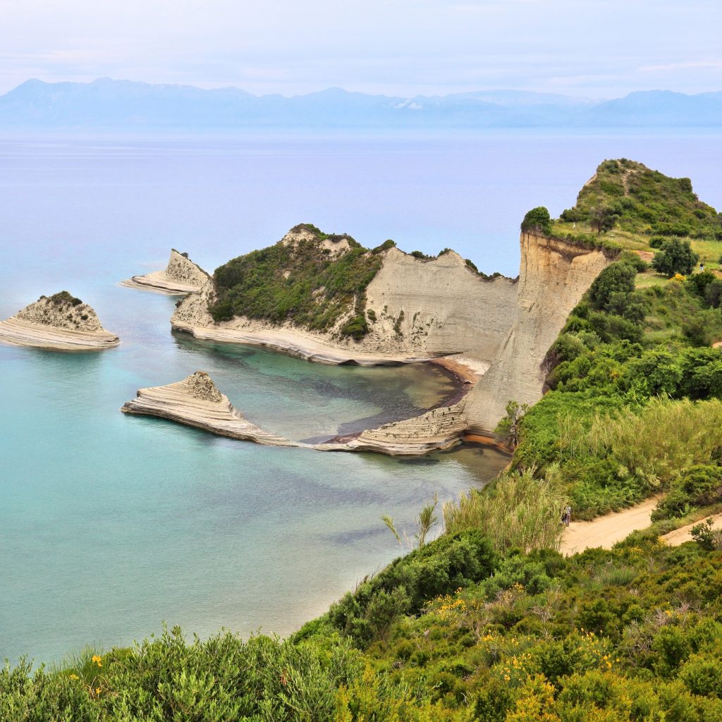 Porto Timoni beach with turquoise water in Corfu island Greece
