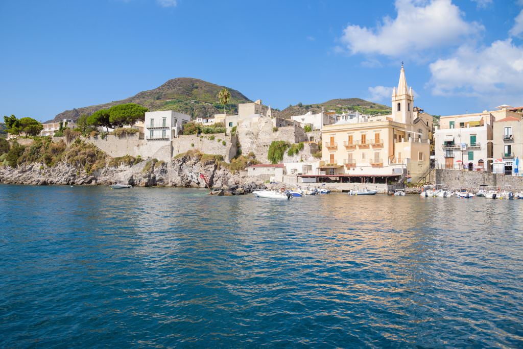 Lipari island coastal town Aeolian Islands Sicily Mediterranean yacht charter destination Italy