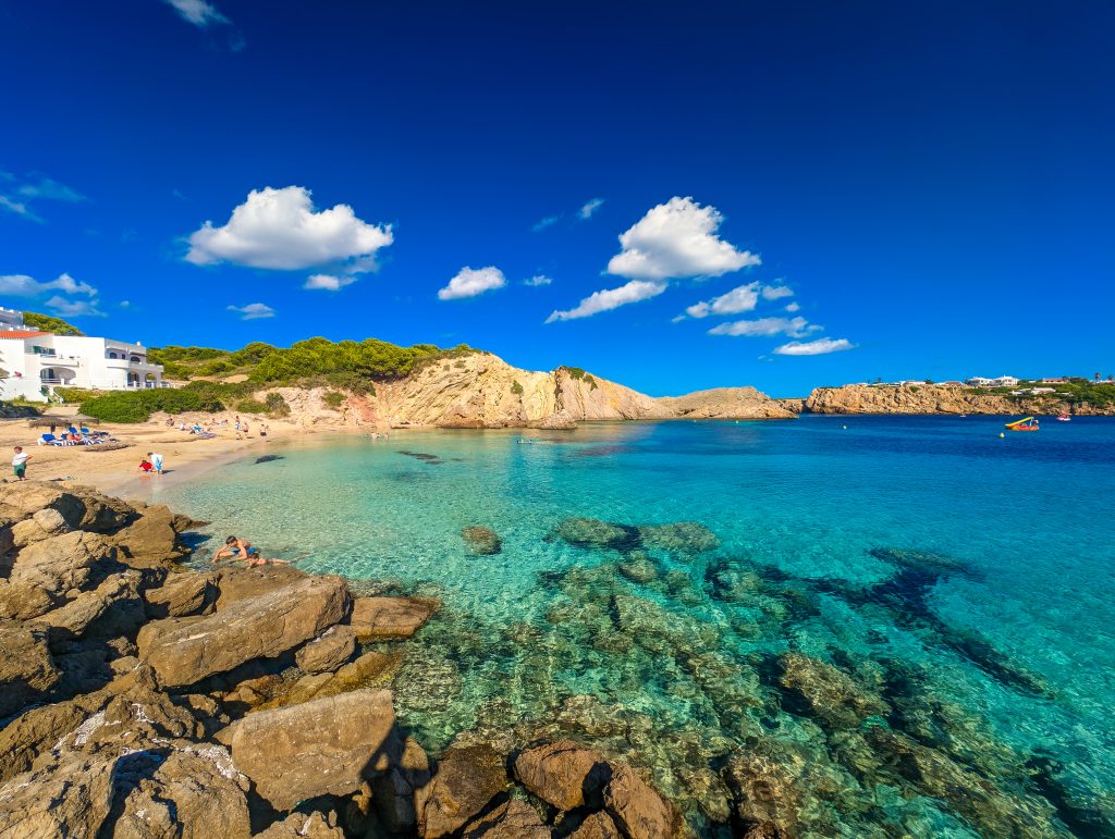 Arenal d'en Castell bay Menorca Balearic Islands turquoise sea