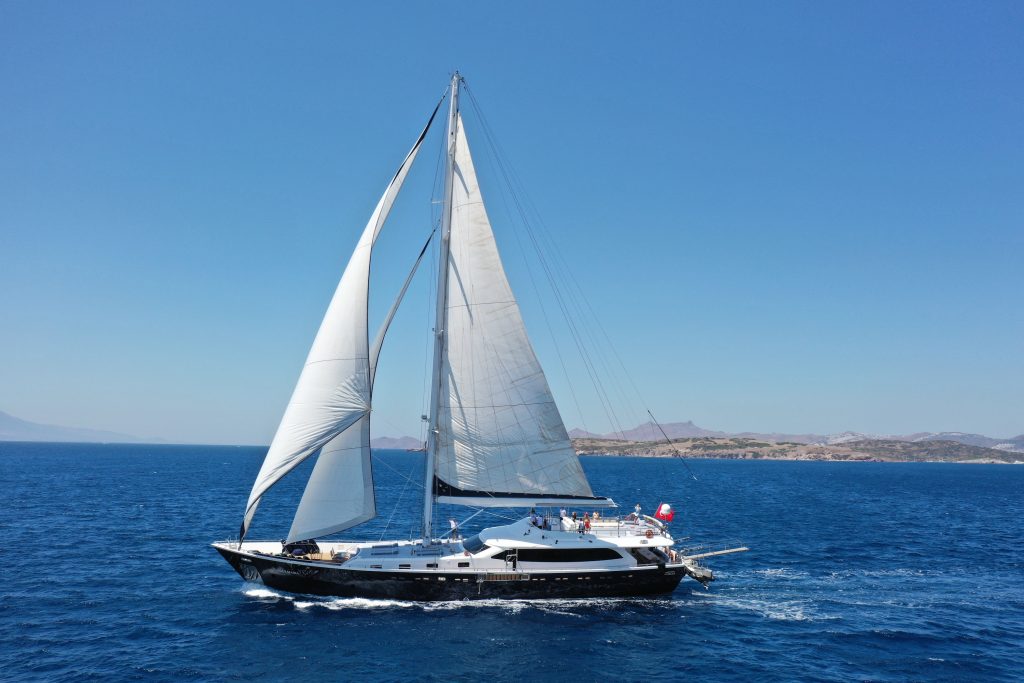 canaria yacht charter (ex gulmaria) luxury sailing yacht at sea turkey