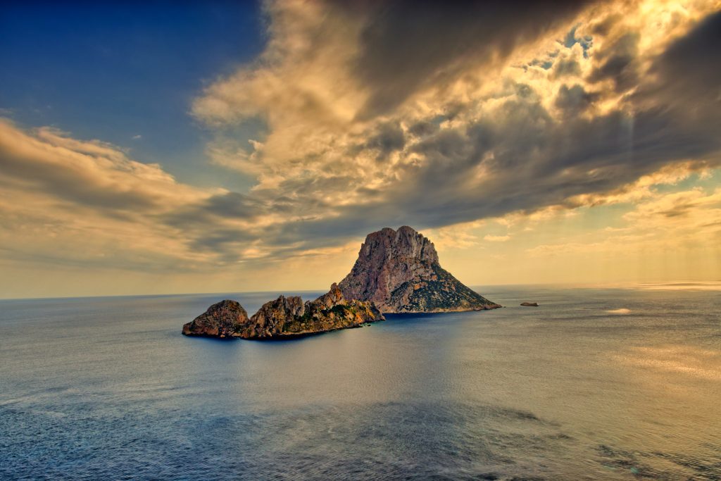 Ibiza Yacht Charter – Es Vedra island sunset view in the Balearic Sea