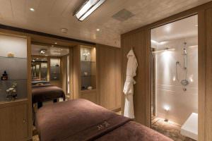 Luxury yacht spa massage room wellness onboard JOY superyacht