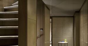 ORIENT STAR yacht interior hallway with stairs modern design