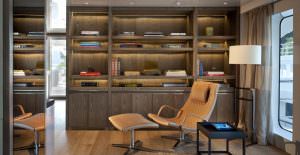 ORIENT STAR yacht lounge reading area with modern interior design
